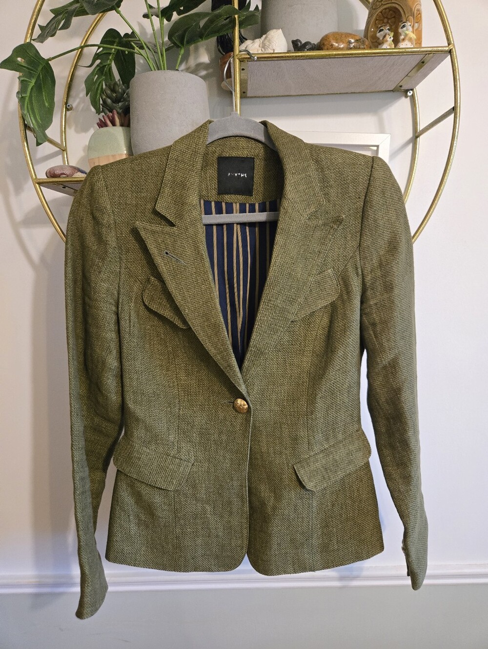 Smythe One Button Blazer Approx Size 2